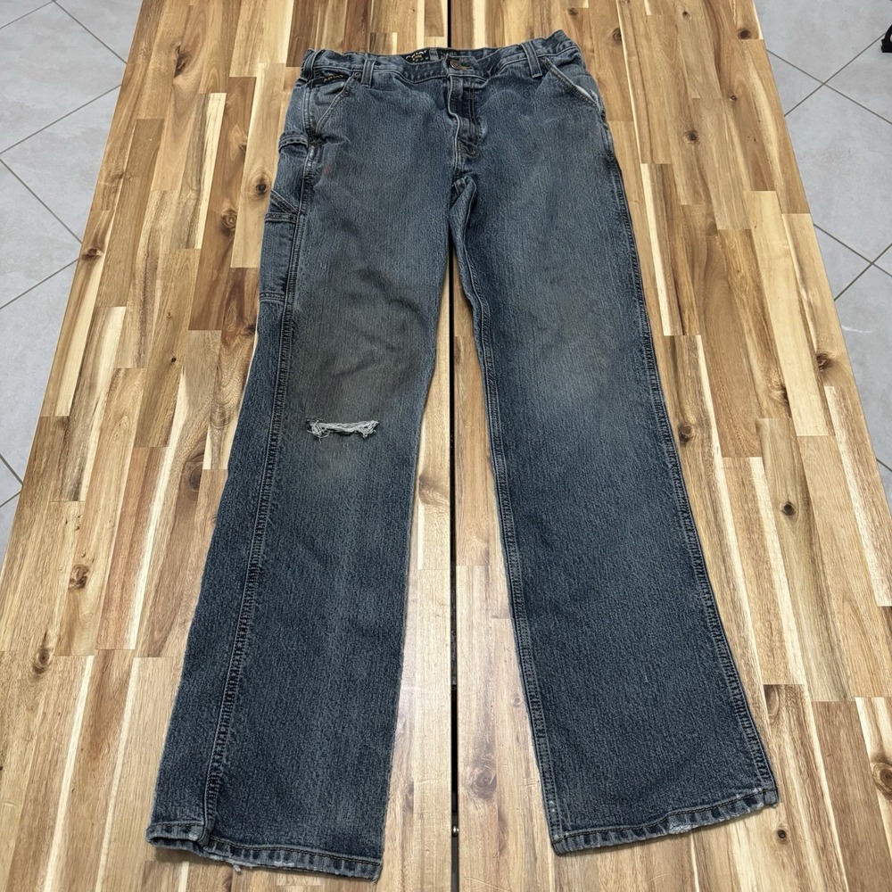 Ariat Rebar M4 Relaxed Boot Cut Jeans Mens 34x35 Blue Workwear Denim